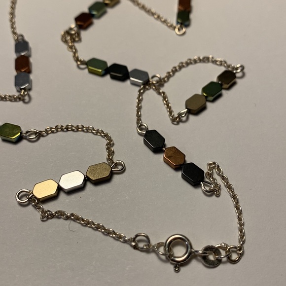 Two tone Bracelet with clear stones - Picture 7 of 9